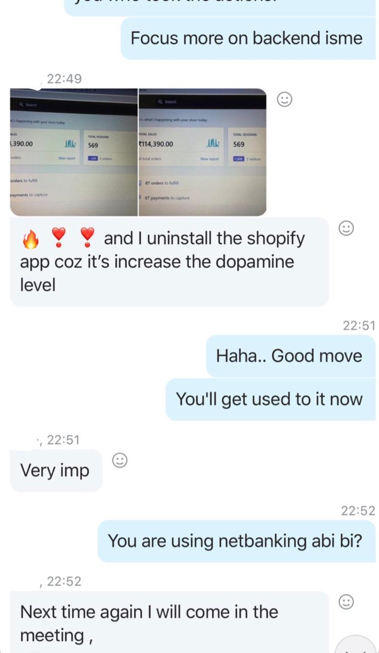 WhatsApp coaching conversation on backend and netbanking